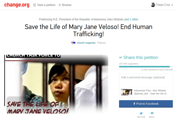 Change.org petition to save Mary Jane (Screengrab)